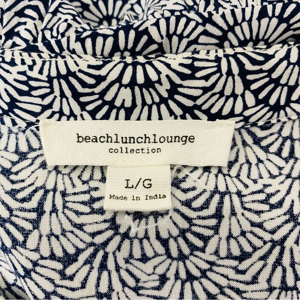 Beach Lunch Lounge Coley Print Tiered Shift Dress In Navy Scroll Size L - Picture 5 of 7